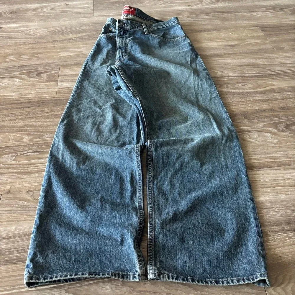 Vintage Y2K/2000s Baggy Dark Wash Skater Grunge Denim Jeans! 38x30